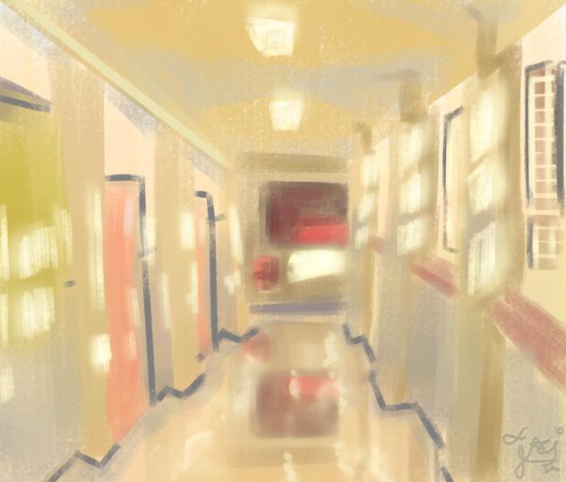 Sunlit Hallway - ibisPaint