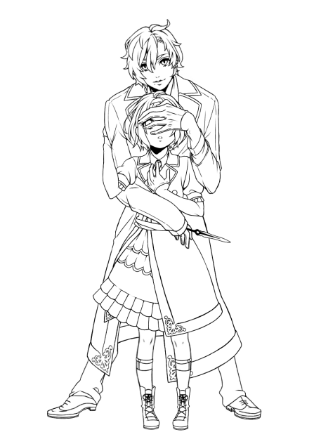 王女と狂犬　線画