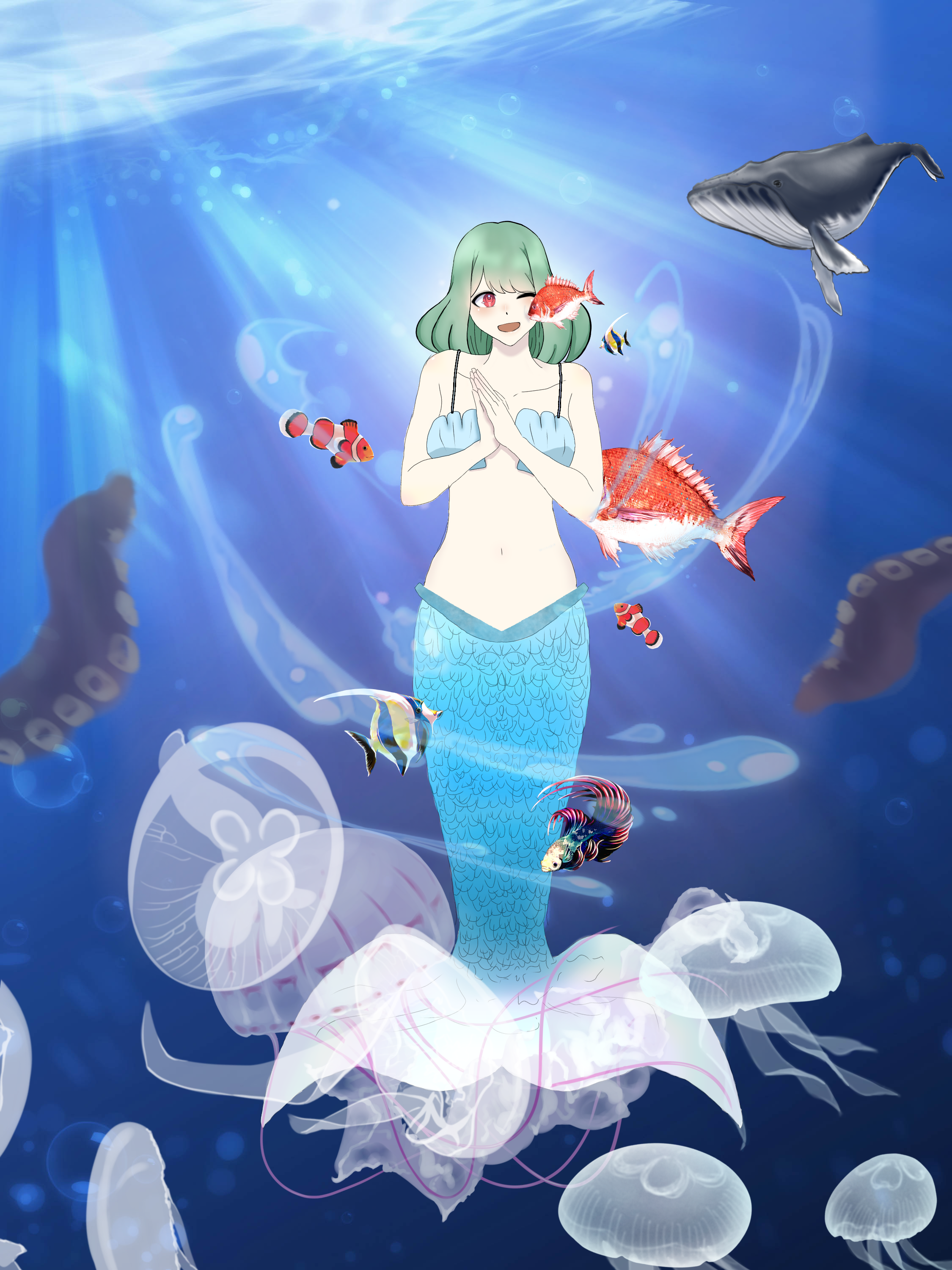 舞浜の人魚 2点おまとめページ 魚に人気な人魚は - ibisPaint