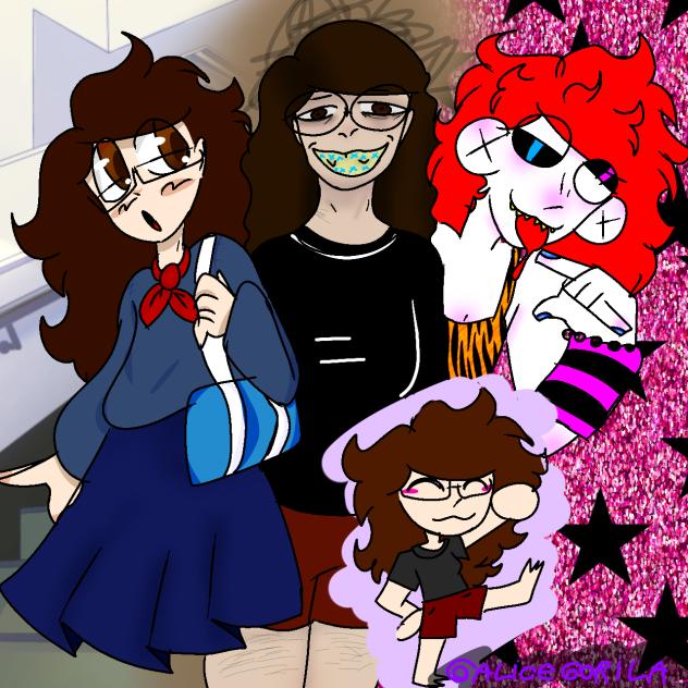 quatro estilos em um desenho