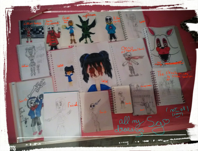 all my drawings ( undertale+fnafsl+ cp