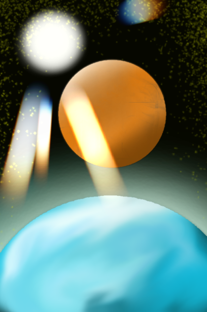 宇宙 惑星と恒星の光