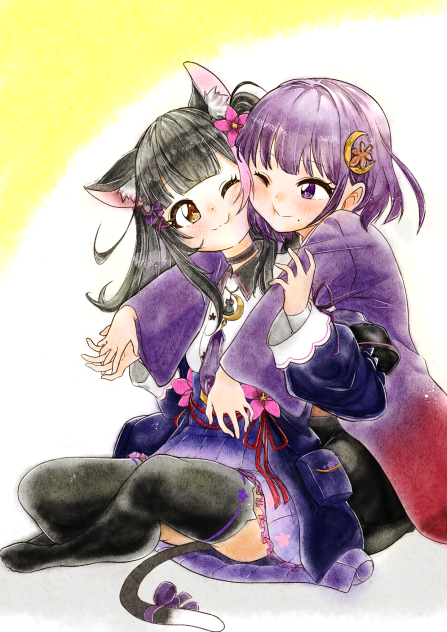 新人Vtuber「黒月夜桜」と「月夜野紫月」