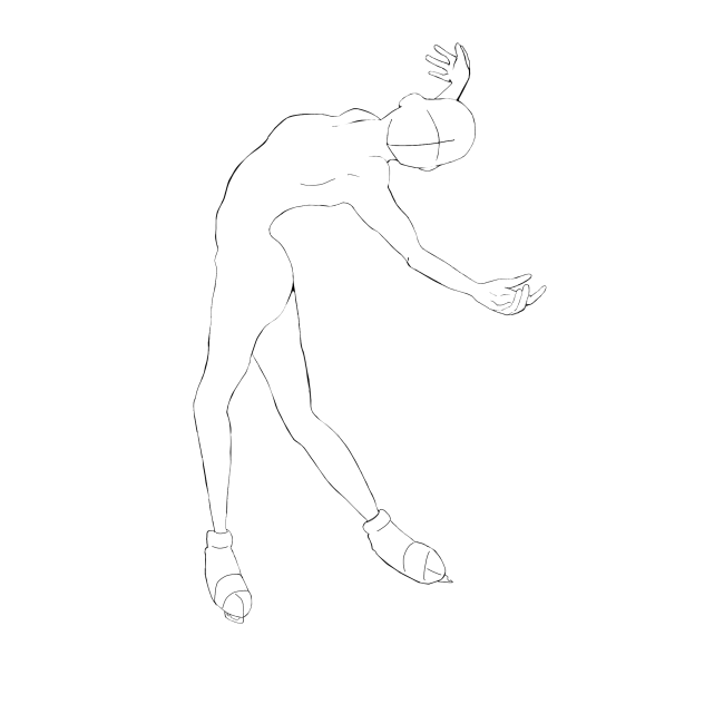 Tracing Sketch, Skating female model