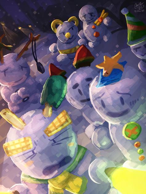 A bunch of snowman