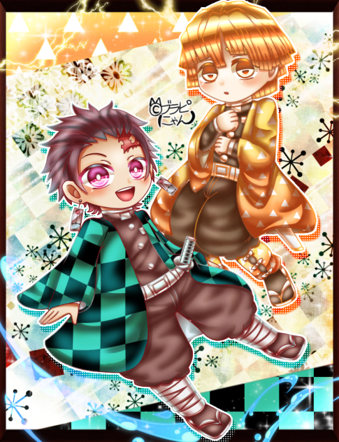 【鬼滅の刃】竈門炭治郎&我妻善逸【ちびキャラ】