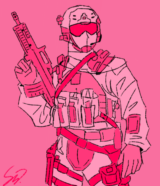 COD Spec Op Soldier 1 Drawing In Pink