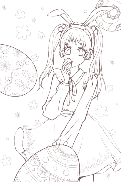 【線画】イースター