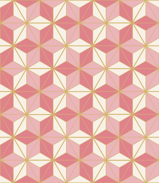 麻の葉(桃色・金色)