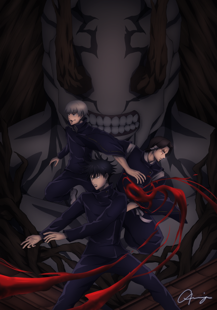 Fushiguro,Inumaki & Kamo vs Hanami