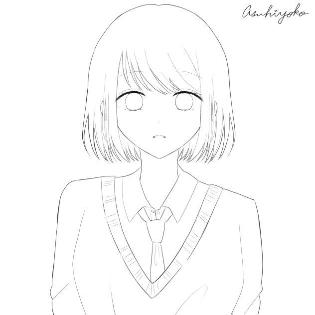 ボブ　線画