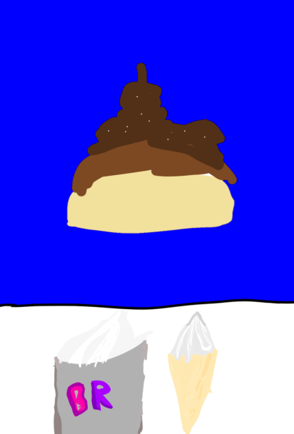 Cinnamon roll and ice cream