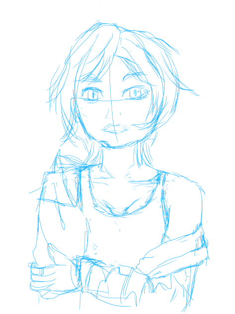 「女性の立ち姿」の下書き 練習 1