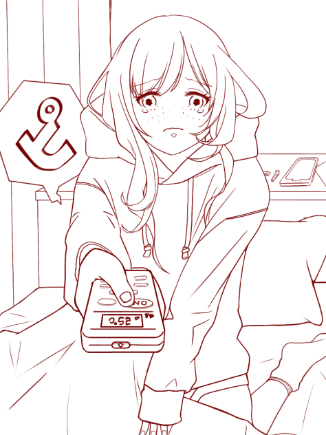 線画　初めて暖房を入れた11月の終わり