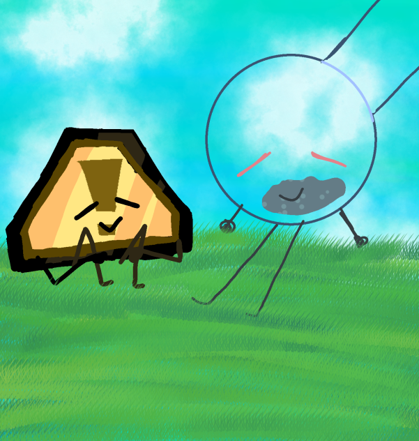 Traffie and Stoner sitting on a hill!