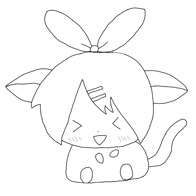 リンミニキャラ 線画