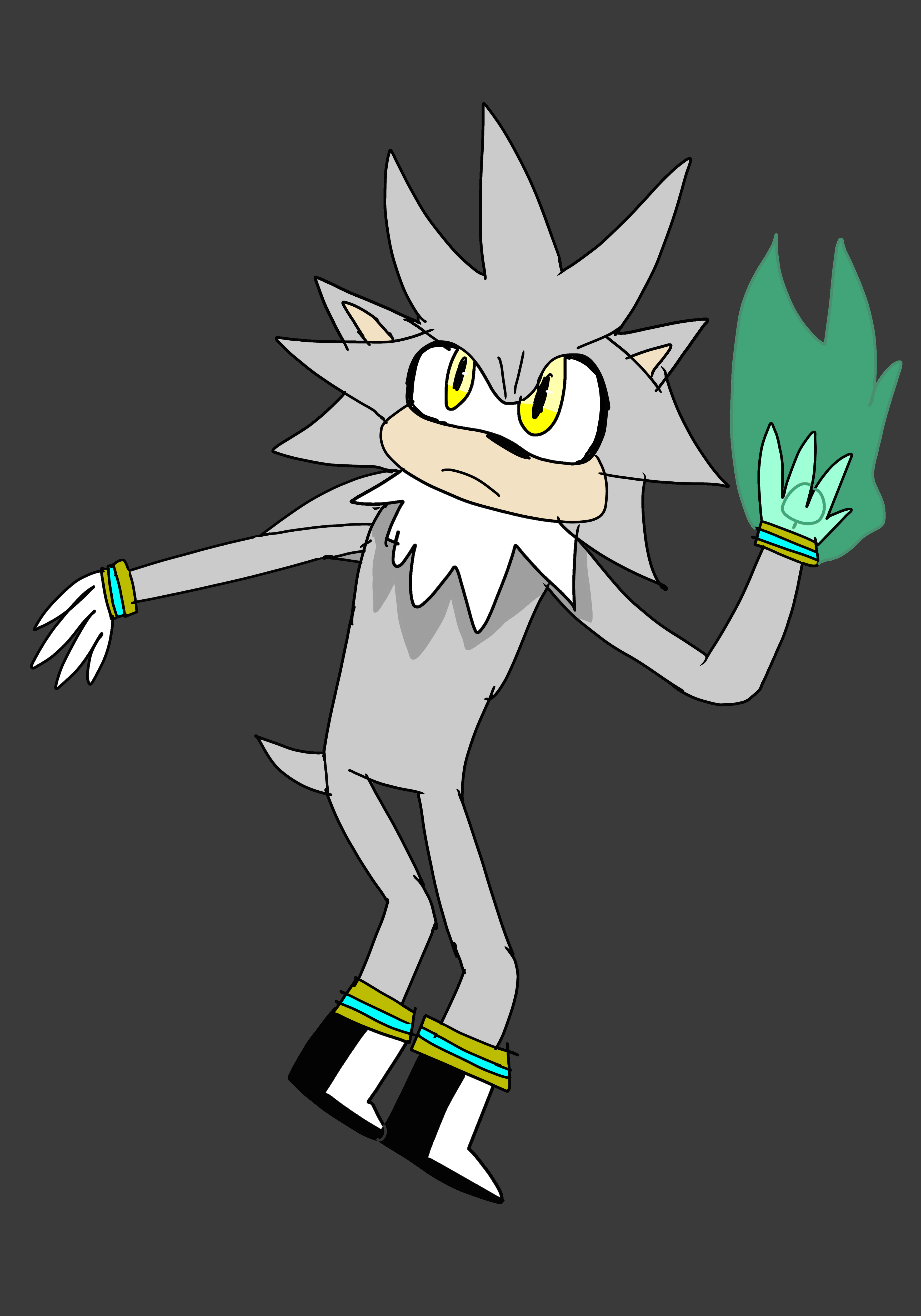 I drew Silver the hedgehog - ibisPaint