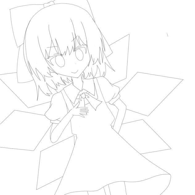 チルノ線画