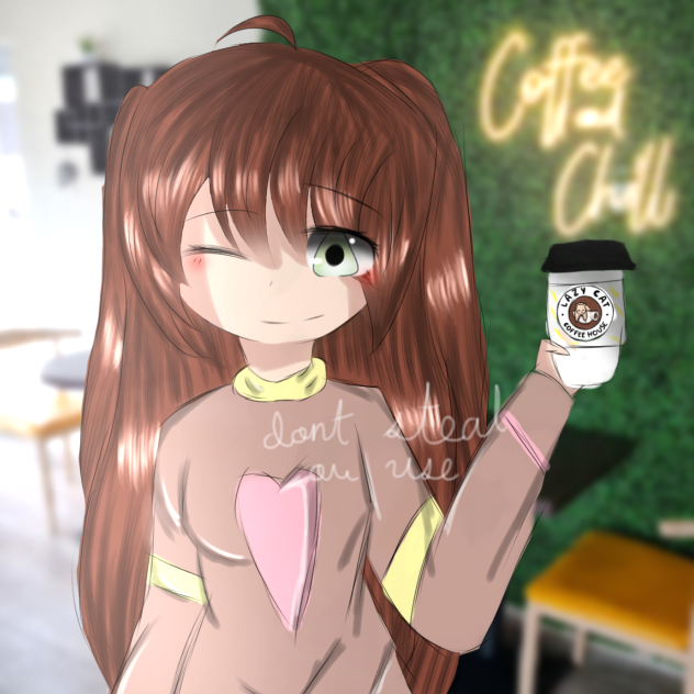 Lazy Cat Coffee House!! At Mexico - ibisPaint