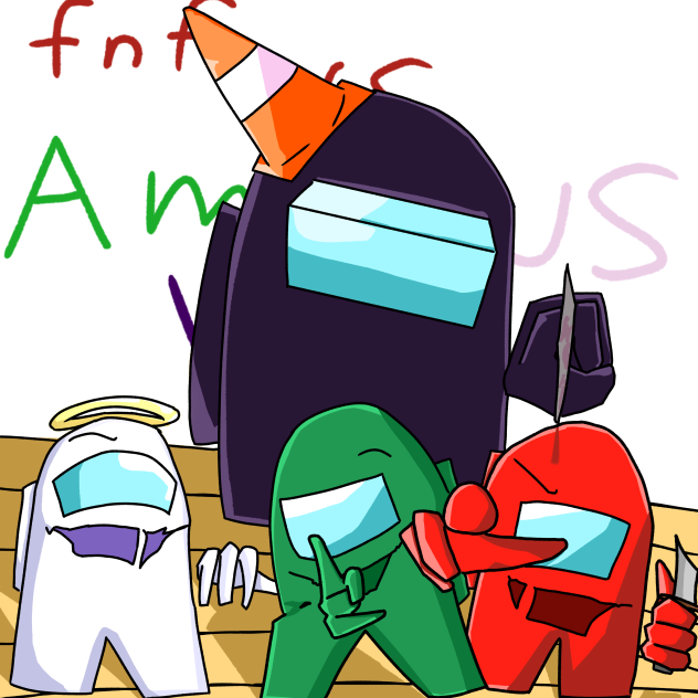 AmongUsの赤緑白黒インポスター