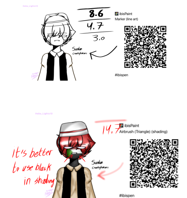 Brushes to draw countryhumans