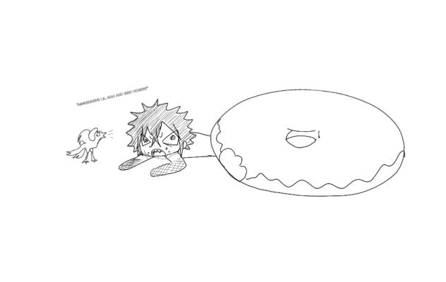 little angry boi eats donut 🍩 🤤