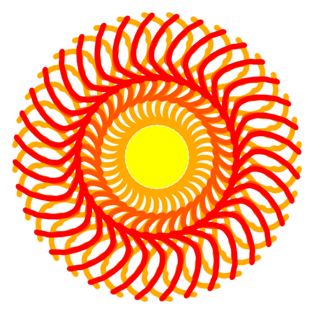 abstract art of the sun