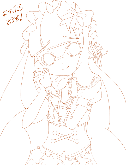 ちちんぷいぷい　Win95　XP　PCゲーム　画像編集　お絵かき塗り絵　ペイント kawaiiガール 塗り絵バージョン! - ibisPaint