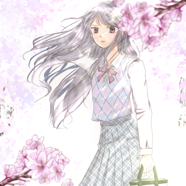 桜の中