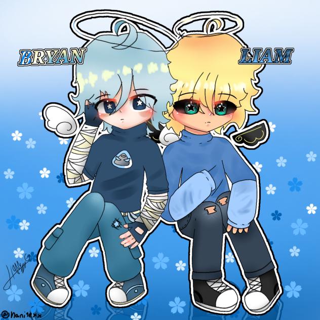 my oc and blueberrydrawzz oc!!(repost)