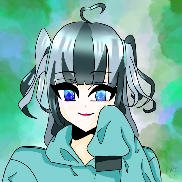 ジト目×ハーフツイン×萌え袖パーカー＝可愛い