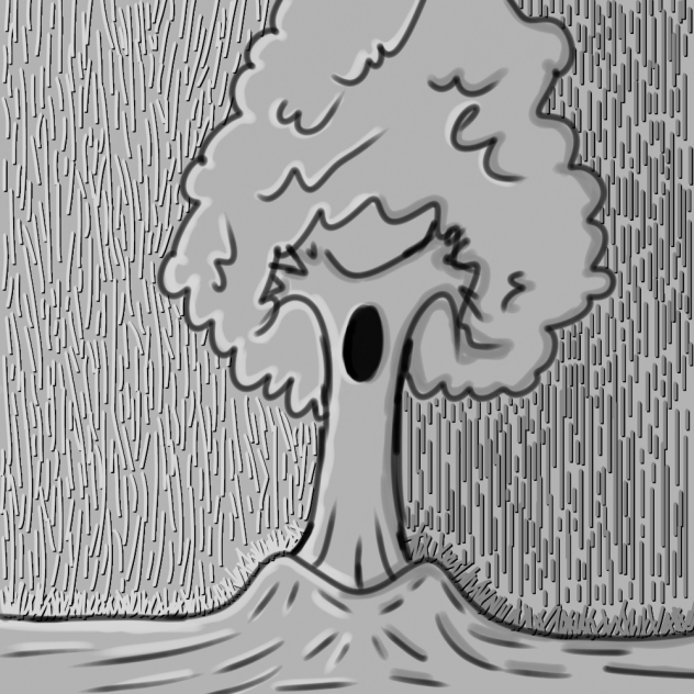 White and Black Side of the Tree