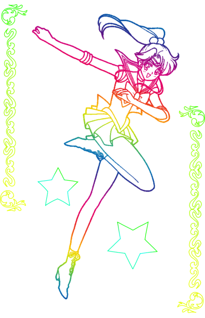 💚Sailor Jupiter Rainbow Coloring Page💚