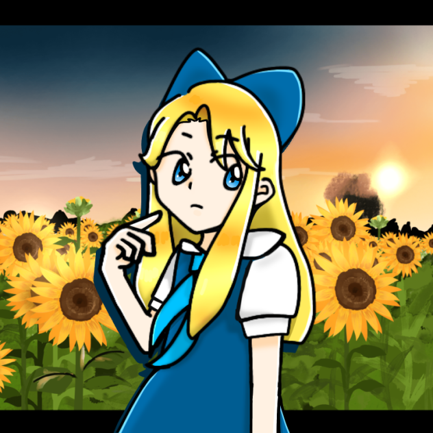 ひまわり畑にて