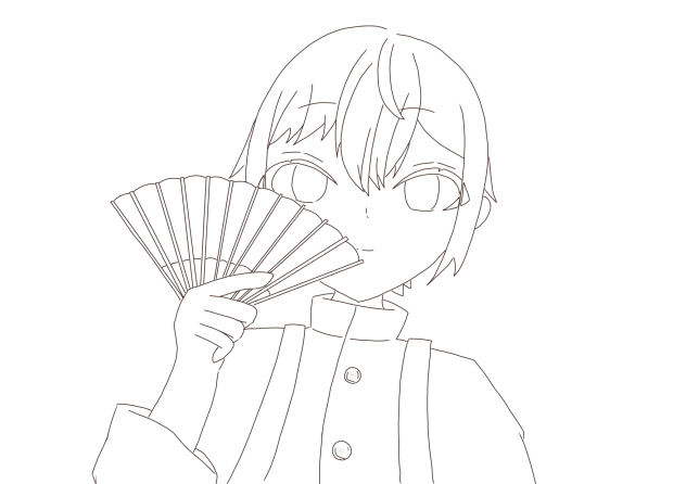 和　男の子　塗り絵