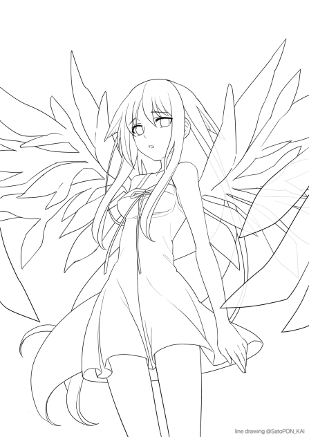 沙耶 線画