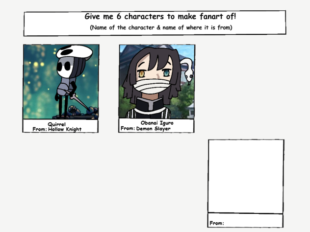 I'm bored, give me 5 characters to draw2