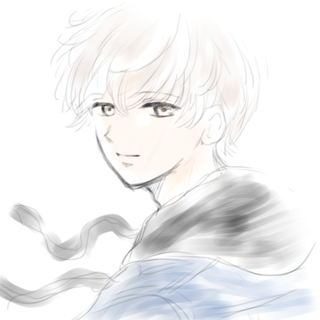 抱きしめてついでにキスも の竹田くんファンアート　ラフ画