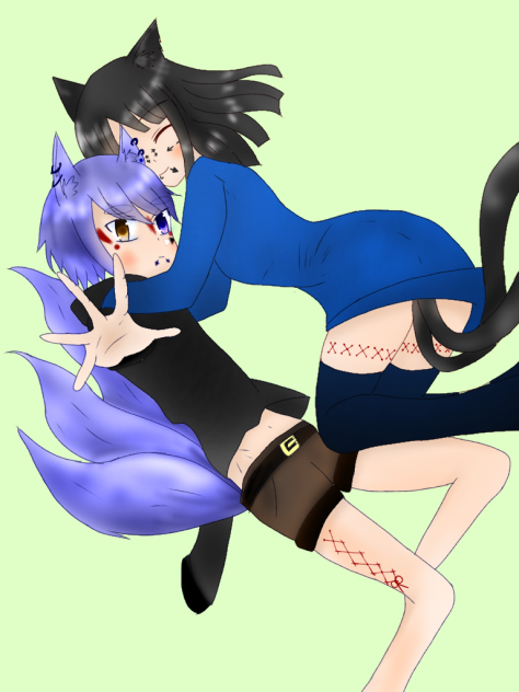黒夢ちゃんと蒼狐君