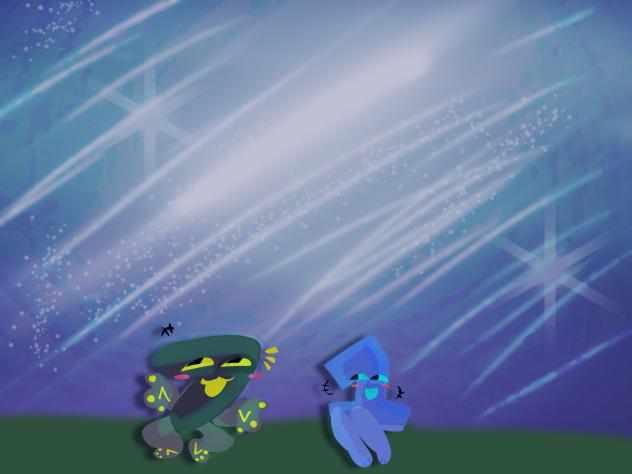 ,,meteor shower, quick take cover ^_^”