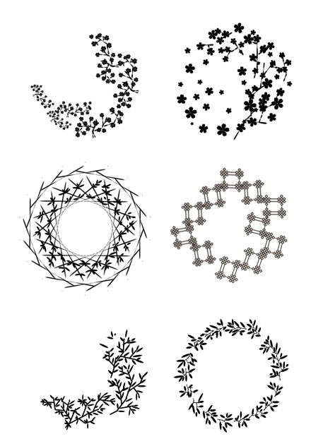 Ornament ink flowers