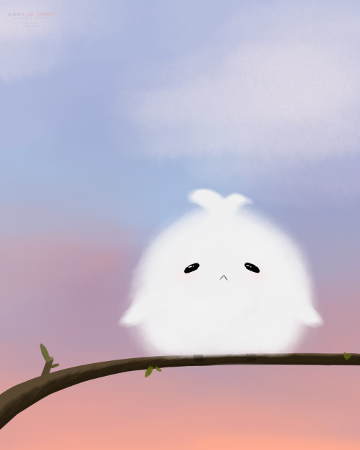 Sad lil cotton ball .‸.
