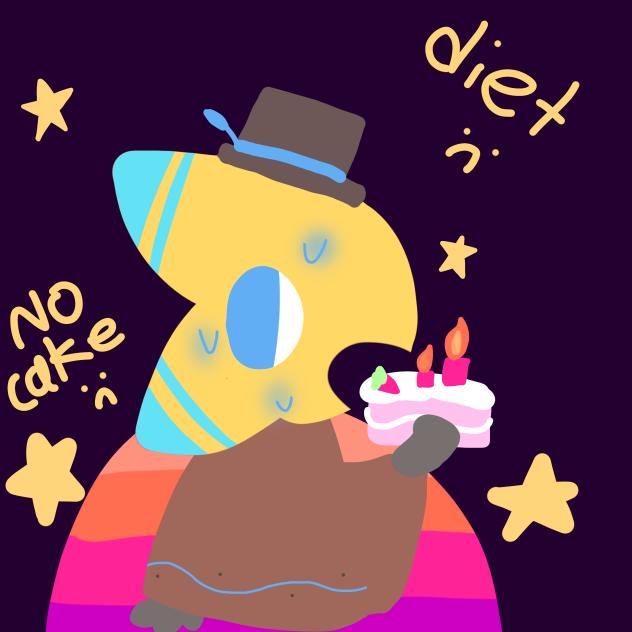 Starlo is on a diet and can’t eat cake 🍰