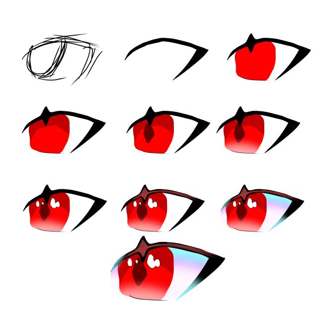 目を描くよ