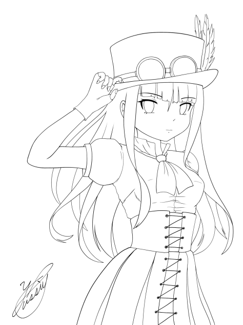 Steam Girl（線画）