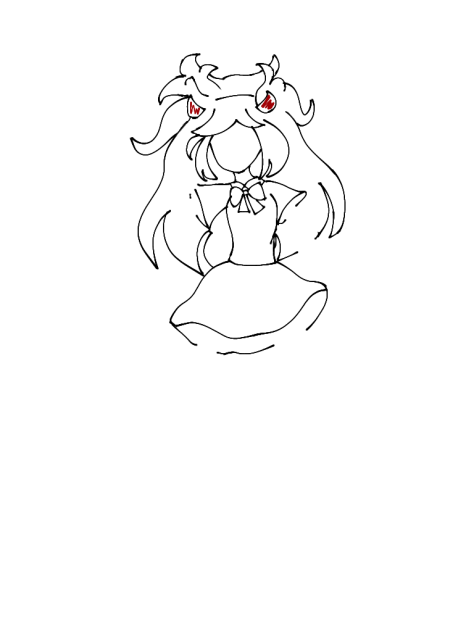 Rough Sketch girl holding flower 1 - ibisPaint