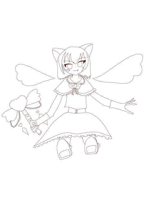魔法少女ネコ猫フラン(線画)