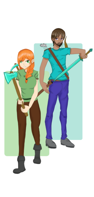 Steve and Alex (Minecraft) - ibisPaint