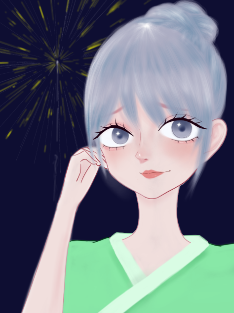 花火と女の子