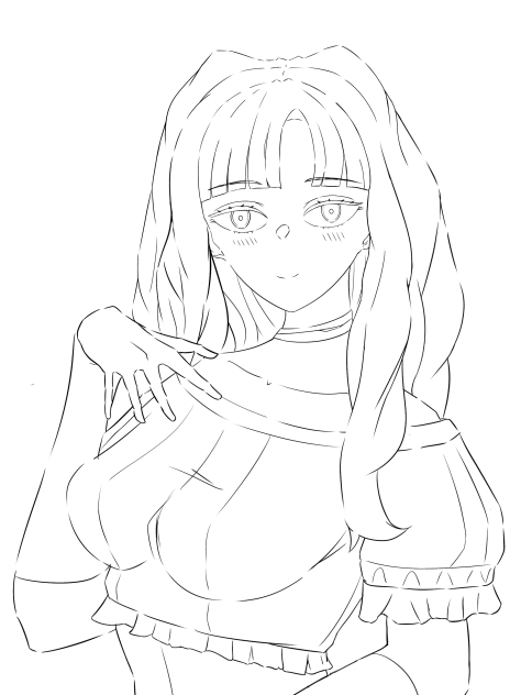 女の子6 線画